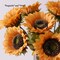 7PCS Vintage Sunflowers Artificial Flowers Silk Flower with Stem Fall Sunflower Decorations for Home Wedding Party Birthday Bulk Dark Center Single Autumn